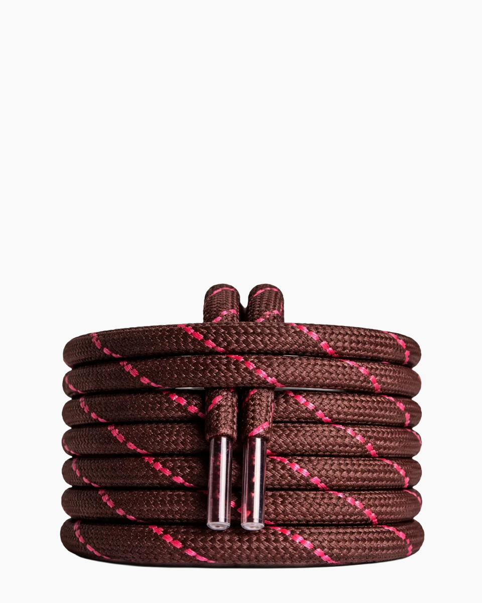 Posa Coloured Posa Laces Donkerbruin/Rood Veters
