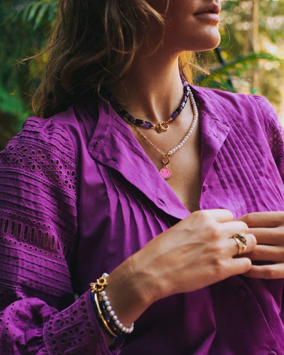 Flint Pearl Goud Ketting