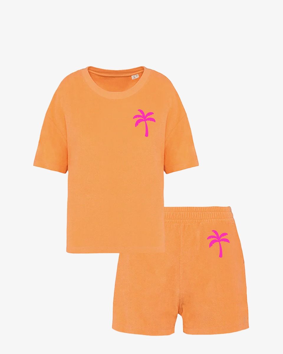 Aquila Oranje/Roze Badstof Set