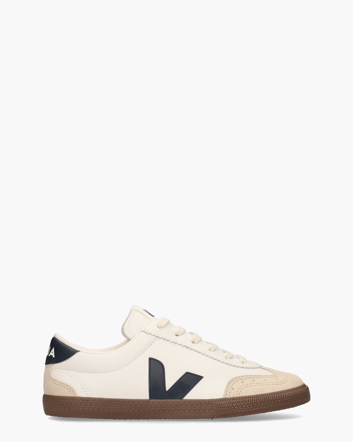 Veja Volley Leather Wit/Donkerblauw